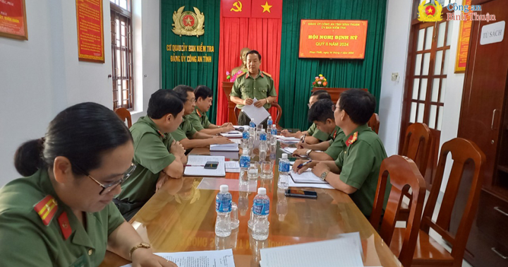 Ủy ban Kiểm tra Đảng ủy Công an tỉnh Bình Thuận tổ chức Hội nghị định kỳ Quý II/2024